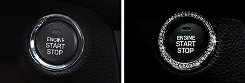 JessicaAlba® New Car Interior One-Key Engine Start Stop Ignition Push Button Decorative Diamante Ring for Cars, Trucks, Jeeps, SUV, and More.