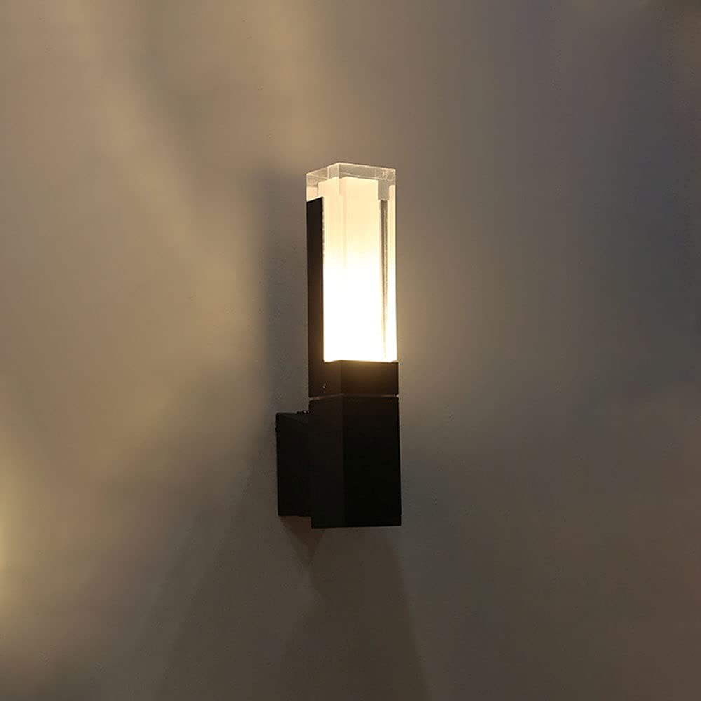 Applique murale extérieur LED IP65 noire en aluminium et acrylique