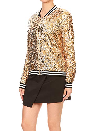 Anna-Kaci Womens Sequin Jacket Bomber Coat 1989 Slitter Outfit For Concert Party3