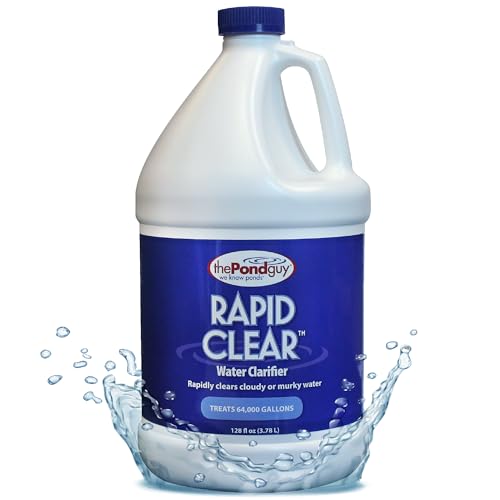 The Pond Guy RapidClear Flocculant Water Garden Clarifier Treatment Clear Cloudy Outdoor Koi Fish Ponds & Fountains Plant & Animal Safe 1 Gallon