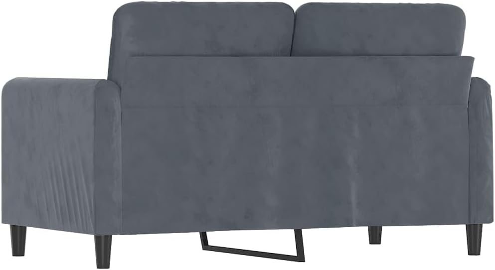 2-Seater Sofa Dark Gray 47.2" Velvet Living Room Furniture