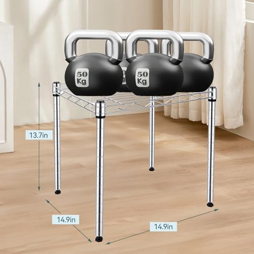 Image of 1-Tier Wire Shelving Unit, Stackable Metal Storage Shelves, Versatile Utility Shelves & Wire Rack for Garage Shelving, Pantry Shelves, Office, Living Room, Garage,Silver