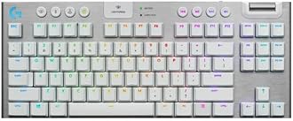 Logitech G915 TKL Tenkeyless Lightspeed Wireless RGB Mechanical Gaming Keyboard, Low Profile Switch Options, Lightsync RGB, Advanced Wireless and Bluetooth Support - Tactile, White