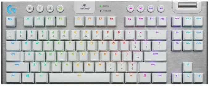 Logitech G915 TKL White Tactile Tenkeyless Lightspeed Wireless RGB Mechanical Gaming Keyboard, Low Profile Switch Options, LIGHTSYNC RGB, Advanced Wireless and Bluetooth Support