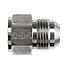 Brennan Industries 2406-16-04-SS Stainless Steel Non-Swivel Straight Reducer, 7/16"-20 SAE x 1.840" SAE Thread, 1" Female JIC x 1-5/16"-12 Male JIC, 1.470" Hex, 46.740" Length