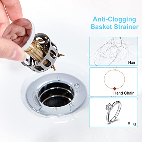 Bonde d'évier lavabo chrome avec trop plein évacuation vasque - 3