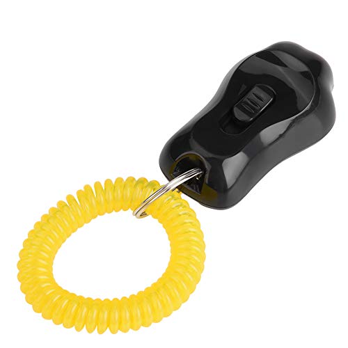 Dog Training Ring, Adjustable 3 Gears Pet Dog Training Clicker Paw Shaped Pet Training Clicker Durable Lightweight With Wrist Strap For Cats Birds (Black) #TOP18