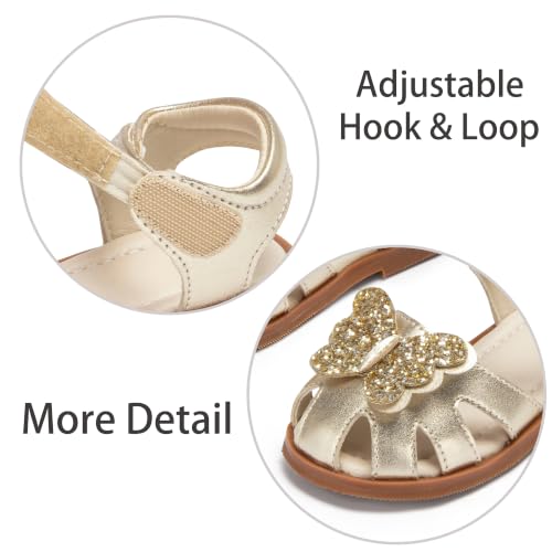 Image of ESTINE Toddler Girls Little Kids Close Toe Sandals - Flower Girl Dress Flats Summer Shoes