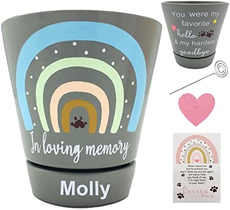 FAYOCO Dog Memorial Gifts - Rainbow Bridge Pet Memorial Gifts - Sympathy Keepsake for Loss of Cat - Memorial Planter for Pet Lover - Passed Away Dog Gifts - Remembrance Gift for a Grieving Pet Owner