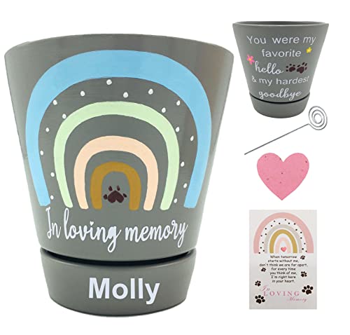 Fayoco Dog Memorial Gifts - Rainbow Bridge Pet Memorial Gifts - Sympathy Keepsake For Loss Of Cat - Memorial Planter For Pet Lover - Passed Away Dog Gifts - Remembrance Gift For A Grieving Pet Owner #TOP1
