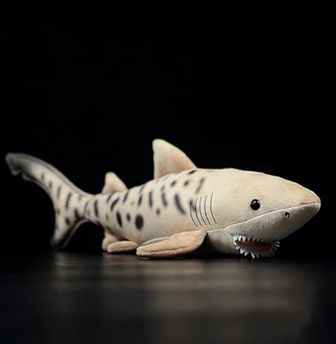 ZHONGXIN MADE Tiger Shark Plush Toy - Simulation Zebra Shark Stuffed Animal Toys, Super Soft Realistic Shark Dolls Plush Gift Collection for Kids, 20Inches