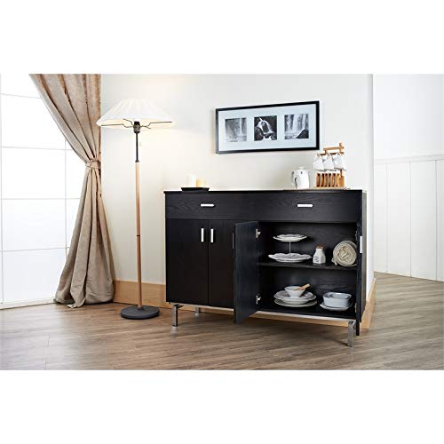 Furniture Of America Coloma Wood 2-Drawer Buffet Server In Black And Chrome #TOP3