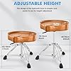 UPELLA Heavy Duty Drum Stool, Hydraulic Drum Throne, Ergonomic Memory Foam Drum Seat, Adjustable Drum Chair Anti-Slip Base, Drum Saddle Bench for Drummers Musicians(Brown) #1