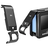 Tmom Akkudeckel Aluminium Batterie Abdeckung für GoPro Hero 9 Hero 10, Seitendeckel Ladeabdeckung Action-Kamera Zubehör