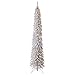 Home Heritage 7ft Slim Silver Tinsel Christmas Tree — Pre-Lit with 150 Warm White LED Lights and 457 Branch Tips — Indoor Holiday Decor