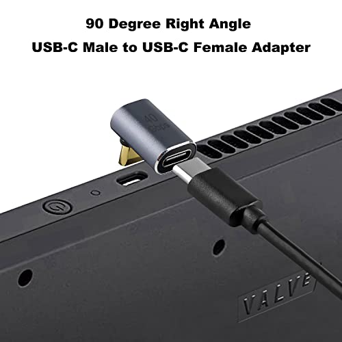 image for 90 Degree Right Angle USB-C Male to USB-C Female Adapter, AreMe 2 Pack