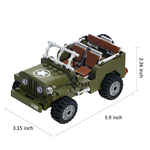 Military Vehicle Building Sets Army Truck Building Kit Wwii Building Blocks Ww2 Willys World War 2 Car Model Battle Building Bricks Toys For Kids Aged 6-12 (272 Pcs) #TOP1