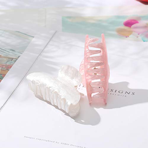 Brinie Hair Claw Clamps Pink Hair Barrettes Medium Non Slip Clips Hair Accessories For Women And Girls (2 Pcs) (Bt03-Pw) #TOP5