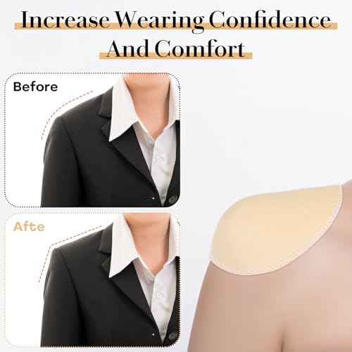 4 pares de ombreiras, almofadas de ombro de 15 mm de espessura para roupas femininas, almofadas de e