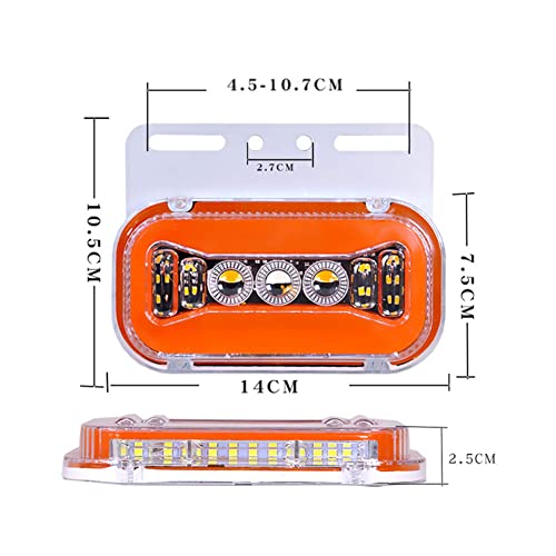 2 Peças Led Luzes Indicadoras Laterais De Caminhão De Carro Sinalizador Externo Lâmpada De Advertênc