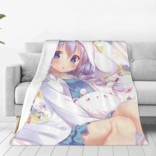 ご注文はうさぎですか 毛布 ひざ掛け フランネル ブランケット 静電気対策強化 洗える 抗菌防臭 暖かい 柔らかい ふわふわ 毛布 厚手 ブランケット オフィス 旅行 出張 オールシーズン 150×200cm