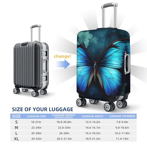 Luggage Cover Small Elastic Suitcase Covers Blue Butterfly Pattern Luggage Covers Washable Travel Baggage Covers Carry On Luggage Sleeve Fits 18-32 Inch Luggages2