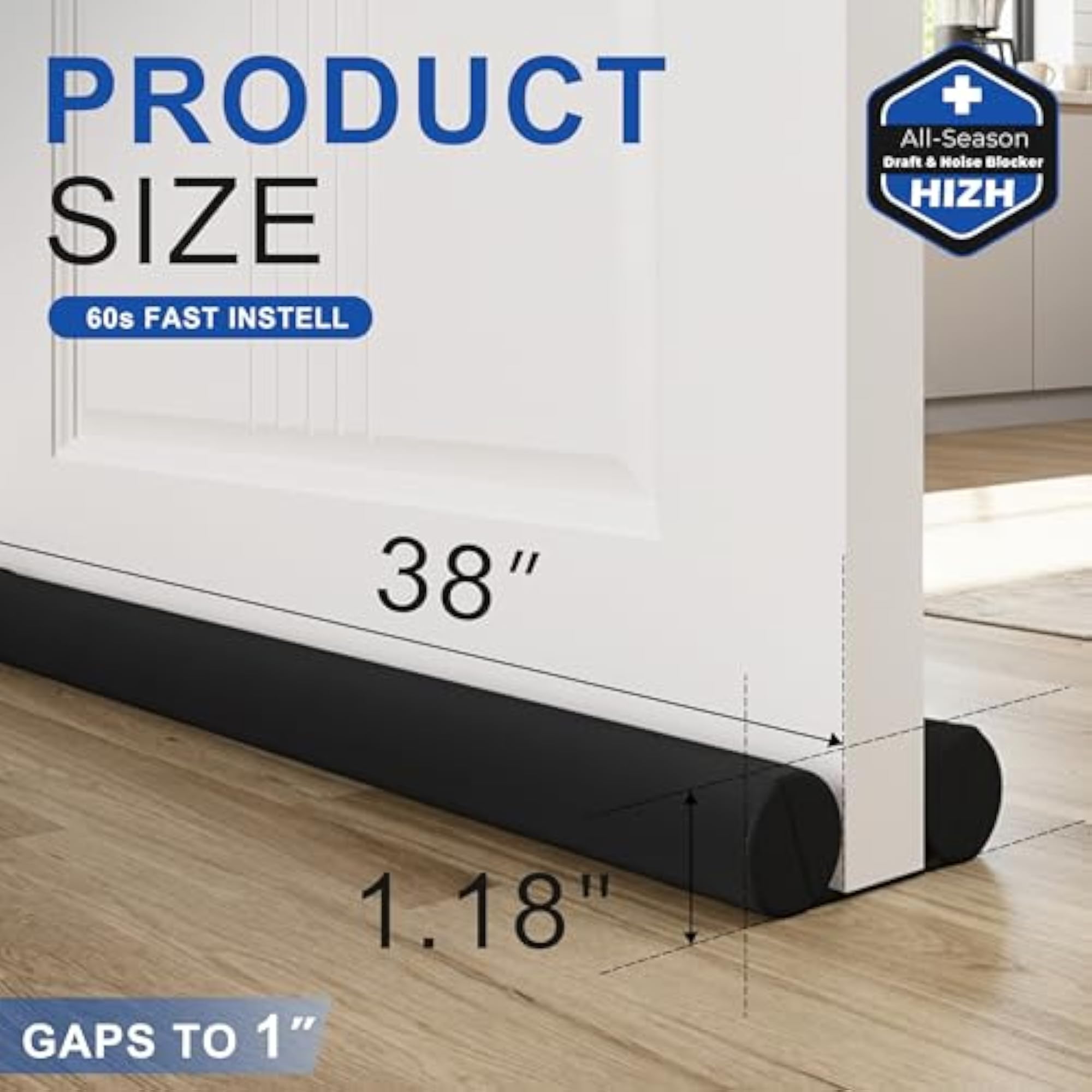 Double Sided Draught Excluder, Extra Thick Foam Design