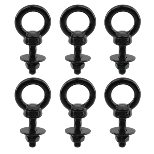 Image of Antrader Lifting Shoulder Eye Bolts,Stainless Steel Eye Bolt,M6 x 25mm | Lifting Ring Eye Bolt with Lock Nuts,Lock Washers,Flat Washers,for Rigging,Anchoring,Pulling,Pushing