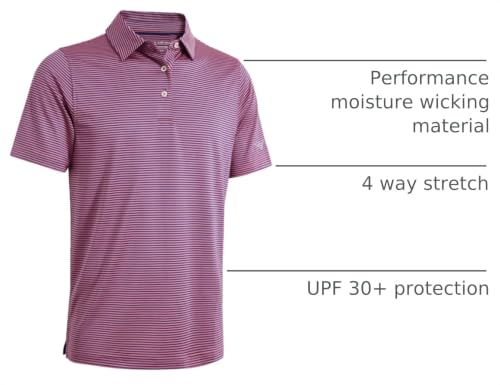 Image of Men's Golf Polo Shirts Short Sleeve Striped Performance Moisture Wicking Dry Fit Golf Shirts for Men