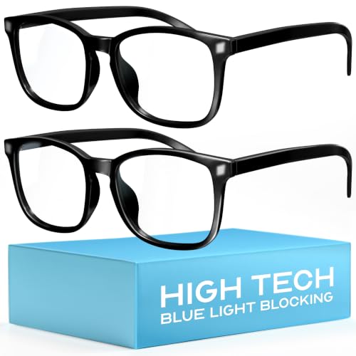 Image of livho 2 Pack Blue Light Blocking Glasses, Computer Reading /Gaming /TV /Phones Glasses for Women Men,Anti Eyestrain & UV Glare