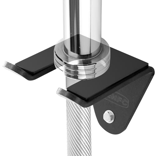 Olympic Barbell Hanger Wall Mount - Heavy Duty 5mm Steel Bar Holder for 35mm Olympic/Standard Bars, 160lb Capacity - Vertical & Horizontal Barbell Storage Rack with Rubber Pads - Fits Garage Gym, Home Gym, Weight Room Accessories(Black01-1)