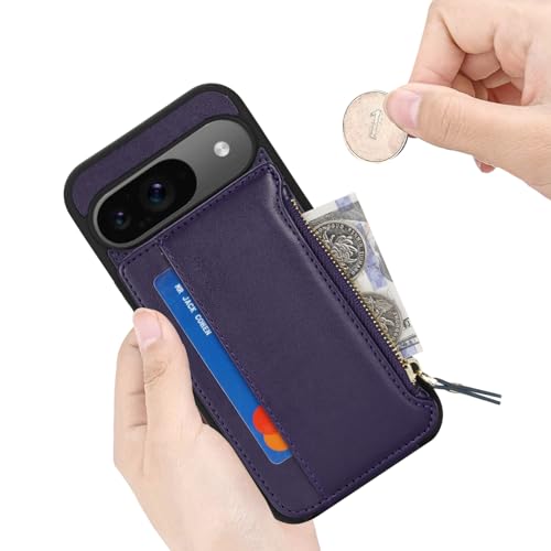 Image of Cavor for Google Pixel 9 /9 Pro Case Wallet with Card Holder, Purple