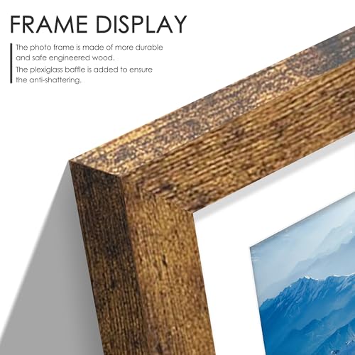 Image of DUENPY 22x32 Collage Picture Frame 4x6 Picture Frames Collage Wall Decor Displays twenty four 4x6 inch Photos Available Horizontal Wall Mounting Display and Vertical Brown