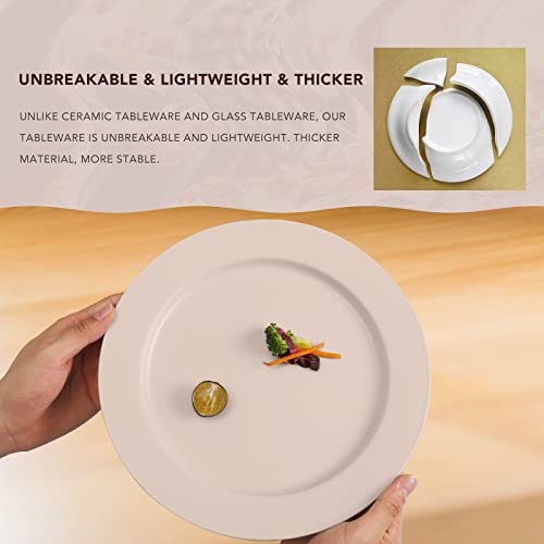 Greenandlife 10Inch/5Pcs Dishwasher & Microwave Safe Wheat Straw Plates - Lightweight Reusable Unbreakable Dinner Plates, Non-Toxin, Bpa Free For Kids Children Toddler & Adult (Beige) #TOP2