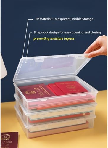 Bacs rectangulaires en plastique transparent format A4 avec couvercles - 8