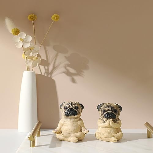 Pack 2 Figuras Decorativas Yoga Pug Brown miniatura 6