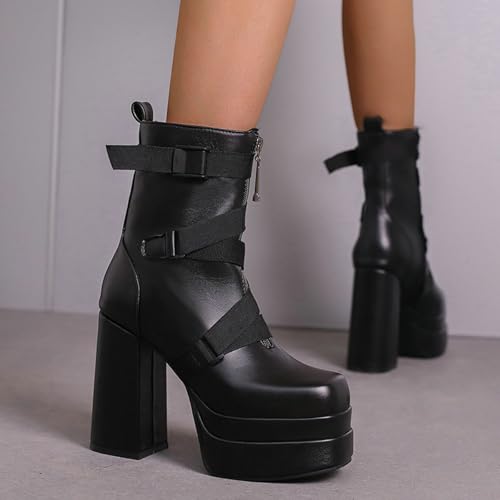 Bottes nues talon épais 12 cm au design architectural et bout carré chic - 2