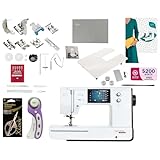Bernette B77 Computerized Sewing Machine | Heavy Duty, Quilting & Embroidery Kit with Extension Table, Presser Feet, Bobbins, Thread Spools, Needles, Rotary Cutter, LCD Display & $200 Bonus Bundle