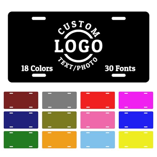 Custom License Plate Personalized Novelty License Plate Add Your Own Text,Image,Photo,Logo,Auto Car Art Design Tags Sign Front License Plates 6 X 12 Inch Aluminum