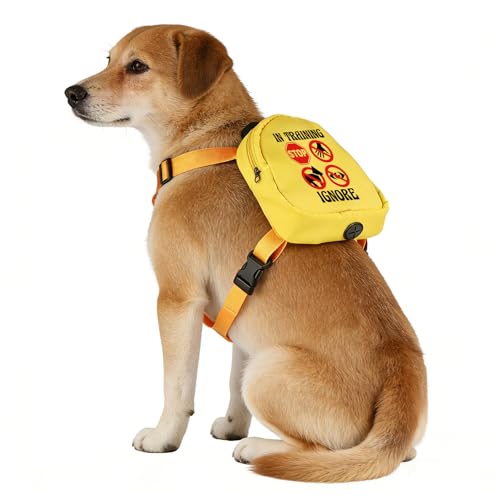 Zuo Bao Mochila de entrenamiento para perros en Training Ignore, bolsa de viaje para pasear al perro, almacenamiento de aperitivos, En entrenamiento ignorar