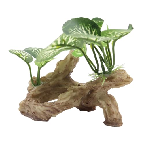 NUZAMAS Aquarium Cave Decorations Pets Aquarium Plants Betta Fish Tank Ornament Plastic Simulation Aquarium Decorations Set Artificial Plants Rock Cave for Fish