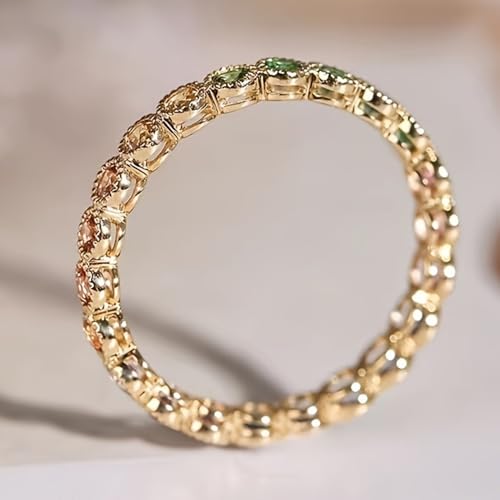 Gold Plated Cubic Zirconia Stylish Exquisite Statement Ring Personalized Accessory Ideal for Women's Daily Casual Wear Party Holiday Anniversary Love Jewelry Gift4