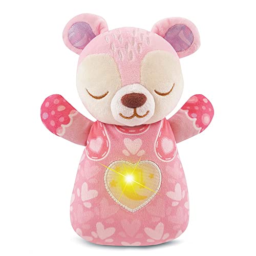 VTech - Mon Ourson Lumi Dodo Rose, Ours en Peluche Bébé, Veilleuse Musicale Nomade, Berceuses, Bruits Blancs et Sons de la Nature, Lavable en Machine, Cadeau...