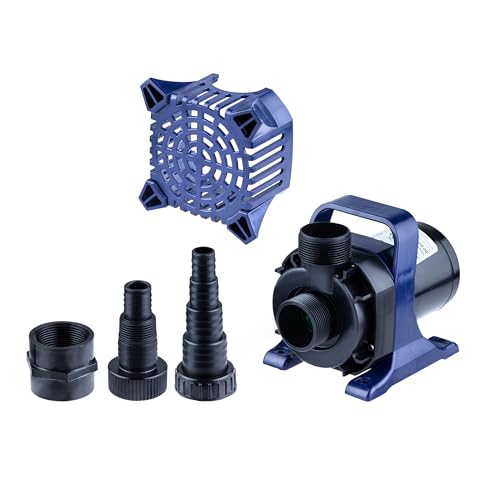 Image of Alpine Corporation 2100 GPH Submersible Water Pump with 33 FT Cord and Adapters for Ponds, Fountains, Waterfalls, and Water Circulation, 192 Watts 20 FT Lift Quiet Operation Vertical /Horizontal