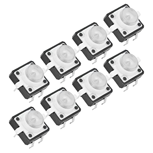 Conjunto de interruptores táteis de LED de 20 peças de 12 x 12 x 7,3 mm – interruptores táteis para