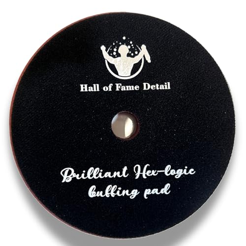 Hall of Fame Detail - Hex-Logic 6.5 Inch Buffing Pad & Polshing Pad, Medium-Heavy Cutting Pad: Maroon (6.5 Inch for 6 inch 150mm Backing Plate) Polishing Pad for Car Buffer and Polisher Waxing