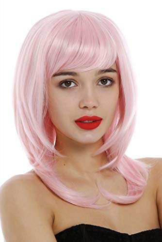 WIG ME UP - 3003-T2333 Lady Wig shoulder-length medium long layered straight hair light pink, light pink (T2333)