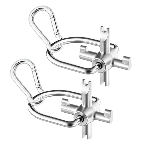 YGUAYINGC HVAC Tools 2 Pack Locking Cap Keys for 410A & R22 Refrigerant Safety Caps Universal 4-in-1 HVAC Tool Usado para Instalacin & Reparacin AC Tamper-Resistant (4 Bits)