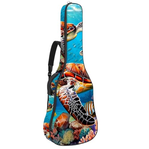 Sac pour guitare acoustique 41 pouces étanche à motif tortue