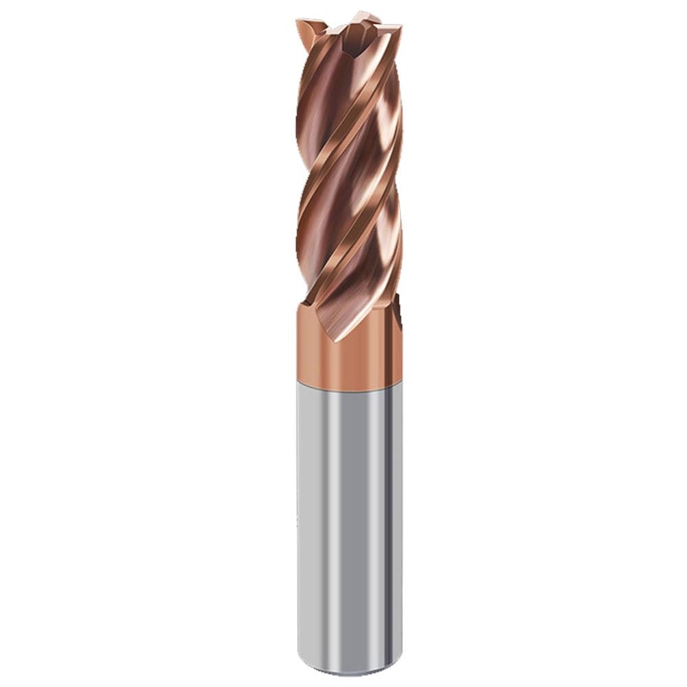 Broca de fresado de carburo - Fresa de esquina afilada de 4 flautas de acero de tungsteno Recubrimiento de bronce - Herramienta CNC - for acabado de desbaste de metal de aluminio (Size : D16*70*D16*1